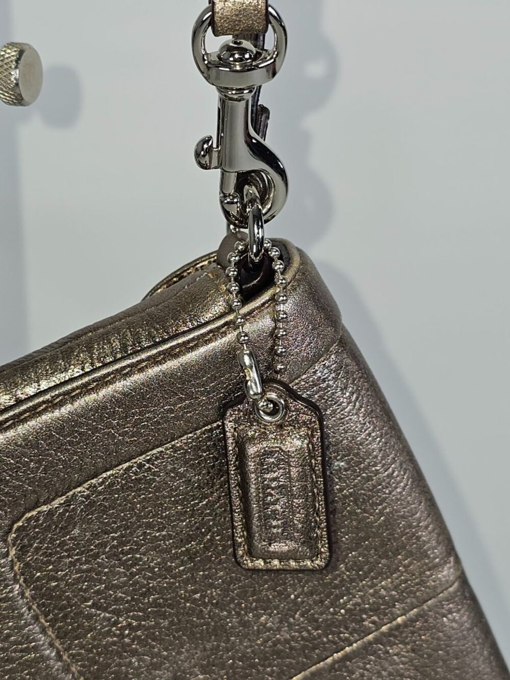 Coach Women's Metallic Leather Kristin Wristlet Clutch Bag Small 2329 - Picture 3 of 14